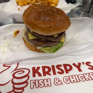 Cheeseburger from Krispy's Fish & Chicken, Milwaukee